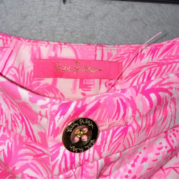 Lilly Pulitzer - NWOT women’s Palm beach Paradise hot pink white short pants 16 - Picture 7 of 7